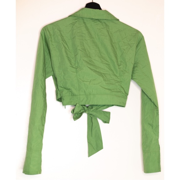 PrettyLittleThing Cropped Wrapped Poplin Shirt - US6 - Picture 2 of 4